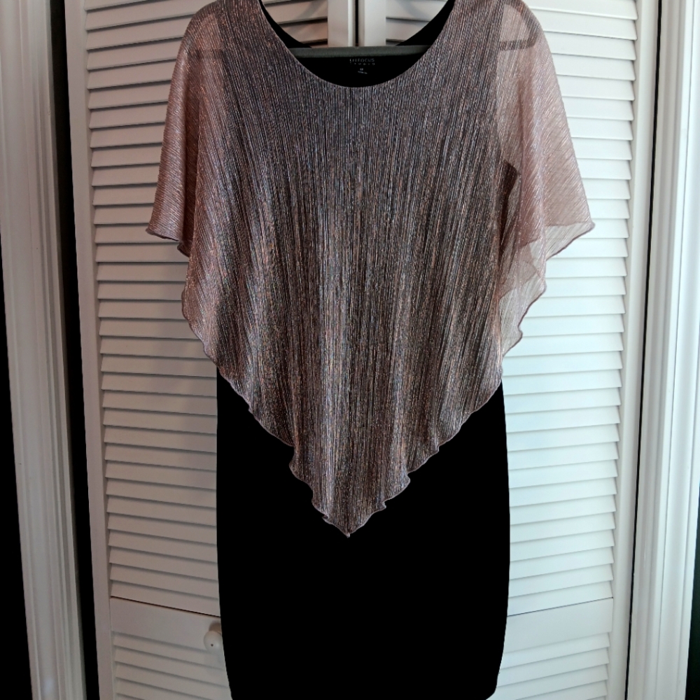 Elegant Black and Silver Dress With Gold